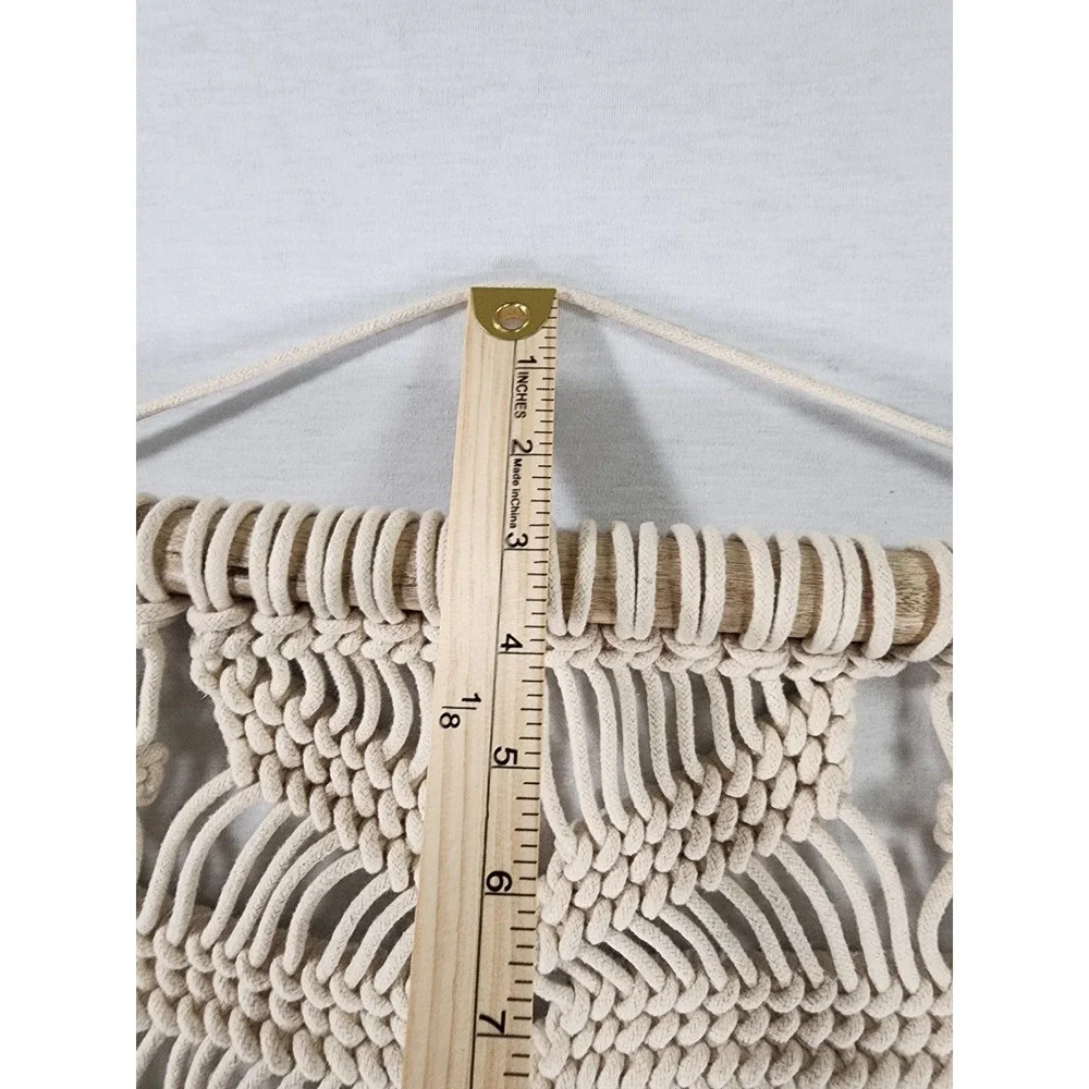 Opalhouse Handmade Macrame Wall Hanging 16x26 Cream Geometric Boho Fiber Decor